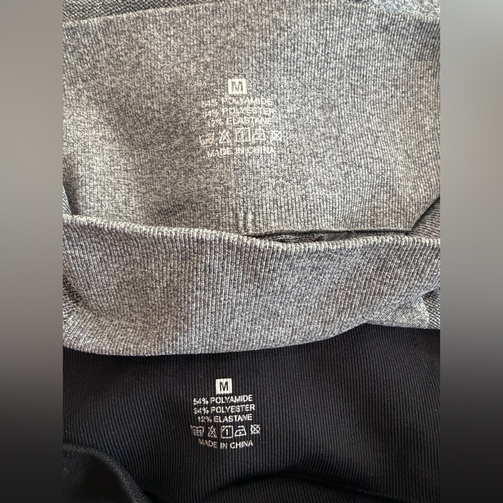 2 booty lifting Gray and Black High-Waisted Shorts Set - Picture 3 of 3